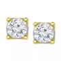 Diamond Center & Side Bezel Stud Earrings (5/8 ct. t.w.) in 14k Gold