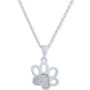 Diamond Accent Paw Pendant Necklace in Sterling Silver, 16" + 2" extender