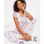 Women's Printed Pajamas Set & Slippers, Created for Macy's