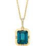 EFFY® London Blue Topaz (4-1/2 ct. t.w.) & Diamond (1/20 ct. t.w.) 18" Pendant Necklace in 14k Gold