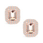 Morganite (1-3/4 ct. t.w.) and Diamond (3/4 ct. t.w.) Halo Stud Earrings in 14K Rose Gold
