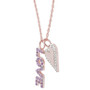 Amethyst (3/8 ct. t.w.) & White Topaz (3/8 ct. t.w.) Love & Heart Pendant Necklace in 18K Rose Gold-Plated Sterling Silver, 16" + 2" extender