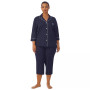 Plus Size Button-Front Top and Pants Pajama Set