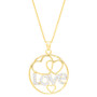 Diamond "Love" Heart Circle 18" Pendant Necklace (1/8 ct. t.w.) in 14k Gold-Plated Sterling Silver