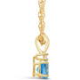 Blue Topaz (1 ct.t.w) and Diamond Accent Pendant Necklace in 14K Yellow Gold