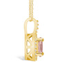 Morganite (1-1/7 Ct. T.W.) and Diamond (1/4 Ct. T.W.) Halo Pendant Necklace in 14K Yellow Gold