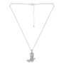 Cubic Zirconia Cowboy Boot with Spur Pendant Necklace in Sterling Silver