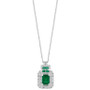 EFFY® Emerald (1-5/8 ct. t.w.) & Diamond (3/4 ct. t.w.) Halo 18" Pendant Necklace in 14k White Gold