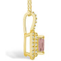 Morganite (2 Ct. T.W.) and Diamond (1/2 Ct. T.W.) Halo Pendant Necklace in 14K Yellow Gold