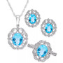 Blue Topaz & Diamond Milgrain Filigree Jewelry Collection in Sterling Silver