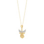 Angel Two-Tone Openwork 18" Pendant Necklace in 10k Gold