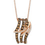 Chocolate Diamond (5/8 ct. t.w.) & Vanilla Diamond (1/8 ct. t.w.) Abstract Swirl 18" Pendant Necklace in 14k Rose Gold