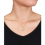 Cultured South Sea Pearl (9mm) & Diamond (1/10 ct. t.w.) Swirl 17" Pendant Necklace in 14k Gold