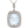 Blue Topaz (4 ct. t.w.) & White Topaz (1/8 ct. t.w.) 18" Pendant Necklace in Sterling Silver