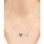 Diamond Accent LOVE Heart Pendant Necklace in Sterling Silver, 16" + 4" extender