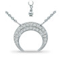 Cubic Zirconia Crescent Moon Pendant Necklace in Sterling Silver, 16" + 2" extender, Created for Macy's
