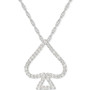 Diamond Spade 18" Open Pendant Necklace (1/4 ct. t.w.) in Sterling Silver
