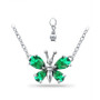 Created Green Quartz Butterfly Necklace