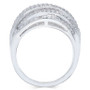 Diamond Multi-Row Cluster Ring (1 ct. t.w.) in Sterling Silver