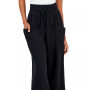Juniors' Cotton Gauze Wide-Leg Pull-On Pants