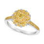 Sunny Yellow Diamond (1/2 ct. t.w.) & Vanilla Diamond Accent Starflower Ring in Platinum & 14k Gold