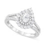 Diamond Pear Halo Ring (1 ct. t.w.) in 14k White Gold
