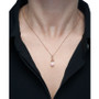 Pink Cultured Freshwater Pearl (7mm) and Diamond Accent 18" Pendant Necklace in 14k Rose Gold