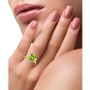 EFFY® Peridot (3-1/3 ct. t.w.) & Diamond (1/4 ct. t.w.) Halo Ring in 14k Gold