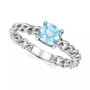 Amethyst Solitaire Chain Link Ring (7/8 ct. t.w.) in 14k Rose Gold-Plated Sterling Silver (Also in Blue Topaz, Emerald, Sapphire and Ruby)