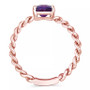 Amethyst Solitaire Chain Link Ring (7/8 ct. t.w.) in 14k Rose Gold-Plated Sterling Silver (Also in Blue Topaz, Emerald, Sapphire and Ruby)