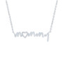 Diamond Accent Mommy Heart 18" Pendant Necklace in Sterling Silver