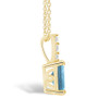 Aquamarine (1-3/8 Ct. T.W.) and Diamond Accent Pendant Necklace in 14K Yellow Gold