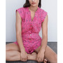 Women's Printed Denim Dungarees