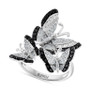 EFFY® White Diamond (3/8 ct. t.w.) & Black Diamond (1/3 ct. t.w.) Butterfly Statement Ring in 14k White Gold