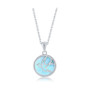 Sterling Silver Flying Dove Round Larimar Necklace