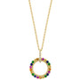 EFFY® Multi-Gemstone (5/8 ct. t.w.) & Diamond Accent Circle 18" Pendant Necklace in 14k Gold-Plated Sterling Silver
