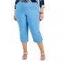 Plus Size Lattice-Hem Capri Pants, Created for Macy's