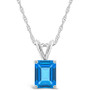 Blue Topaz (2 ct.t.w) Pendant Necklace in 14K White Gold
