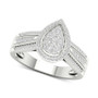 Diamond Teardrop Cluster Statement Ring (1/2 ct. t.w.) in Sterling Silver
