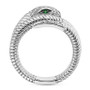 EFFY® Diamond (1/8 ct. t.w.) & Tsavorite Accent Snake Ring in Sterling Silver