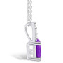 Amethyst (7/8 Ct. T.W.) and Diamond Accent Pendant Necklace in 14K White Gold