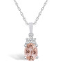 Morganite (1-1/7 Ct. T.W.) and Diamond (1/10 Ct. T.W.) Pendant Necklace in 14K White Gold