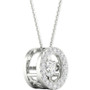 Diamond Halo 18" Pendant Necklace (1/4 ct. t.w.) in 10k White Gold