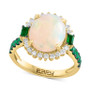 EFFY® Opal (2-1/2 ct. t.w.), Emerald (1/2 ct. t.w.) & Diamond (1/4 ct. t.w.) Halo Ring in 14k Gold