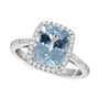 Aquamarine (2-1/2 ct. t.w.) & Diamond (1/5 ct. t.w.) Halo Ring in 14k White Gold
