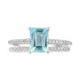 Gemstone Bridal by EFFY® Aquamarine (1-3/8 ct. t.w) & Diamond (1/3 ct. t.w.) Ring in 18k White Gold