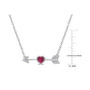 Lab-Created Ruby (1/3 ct. t.w.) & Lab-Created White Sapphire Heart & Arrow 18" Pendant Necklace in Sterling Silver