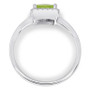 Peridot (7/8 ct. t.w.) & Diamond (1/10 ct. t.w.) Square Halo Ring in 14k White Gold (Also in Rhodolite)