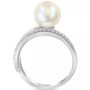 EFFY® Cultured Freshwater Pearl (10mm) and Diamond (1/5 ct. t.w.) Ring in 14k White Gold and Yellow Gold