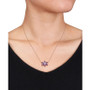 Amethyst and Diamond Floral Necklace